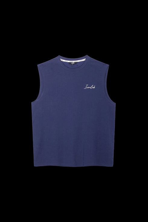 Handwritten Font Outer Wear Sleeveless Drop Shoulder Vest Unisex T-shirt